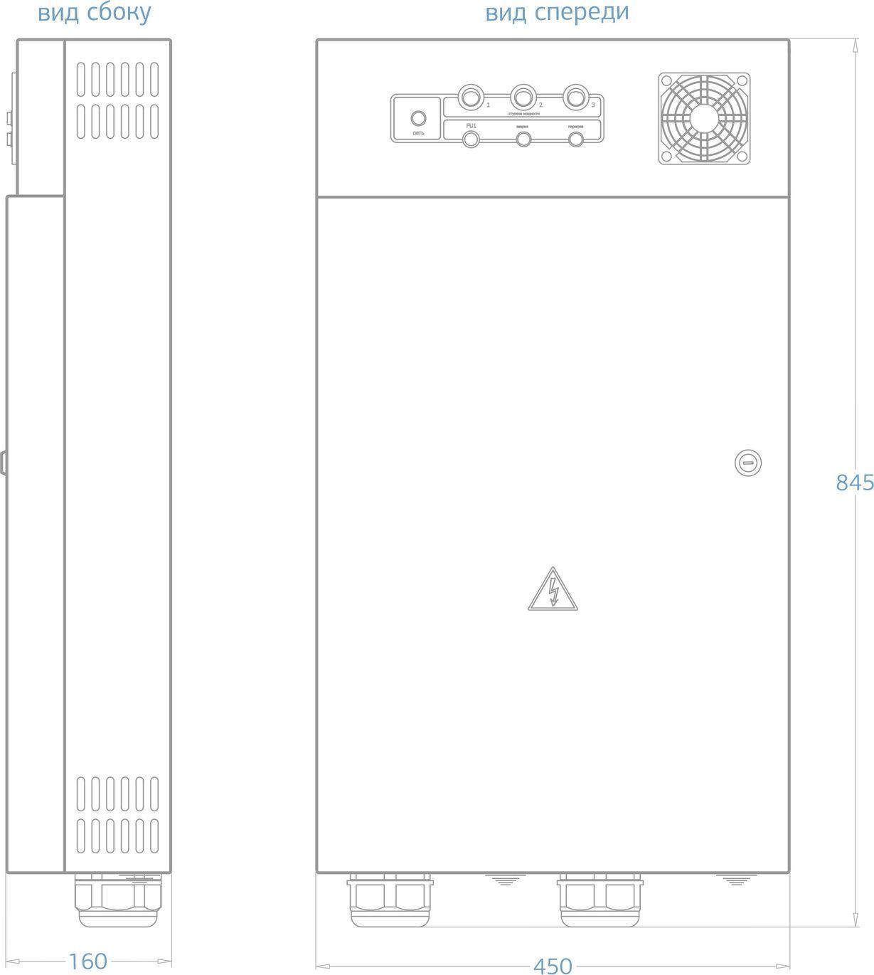 Шкаф автоматики и управления 50 кВт для водонагревателей