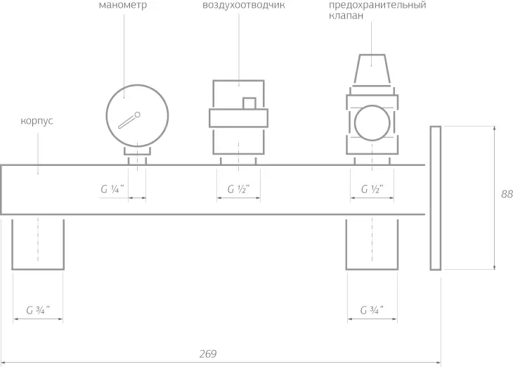 Группа безопасности VT-495 для электрических котлов «Невский» до 44 кВт